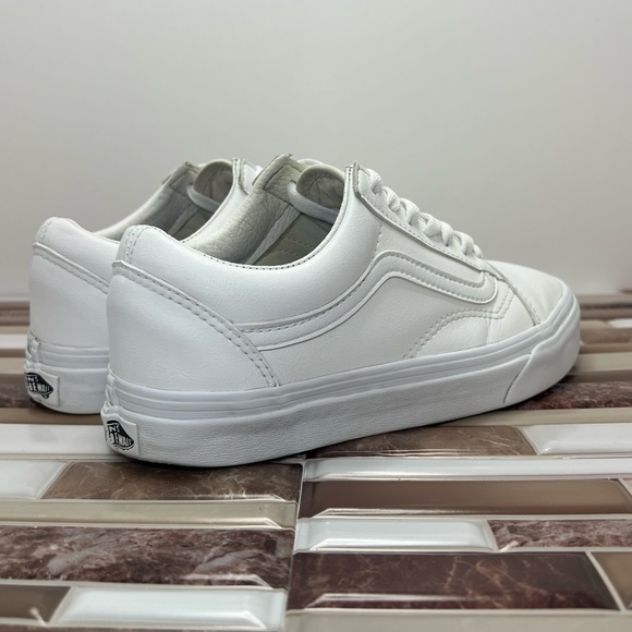 Vans Old Skool Classic Tumble Shoe white leather size 7 in women size 5.5 in men - Picture 3 of 15